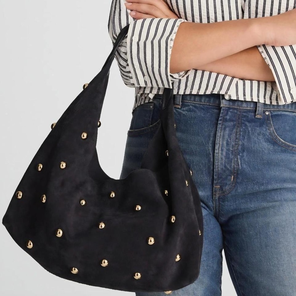 Madewell The Mylie Studded Suede Shoulder Bag - Picture 7 of 8